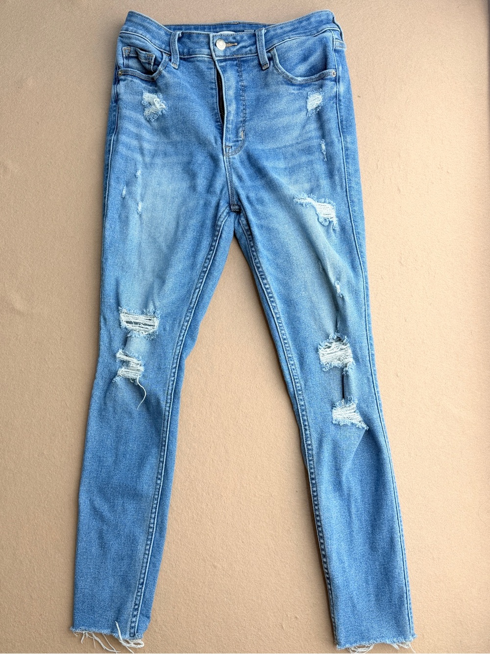 Old Navy Rockstar Super Skinny Extra High Rise Jeans Ankle Length 23W ripped